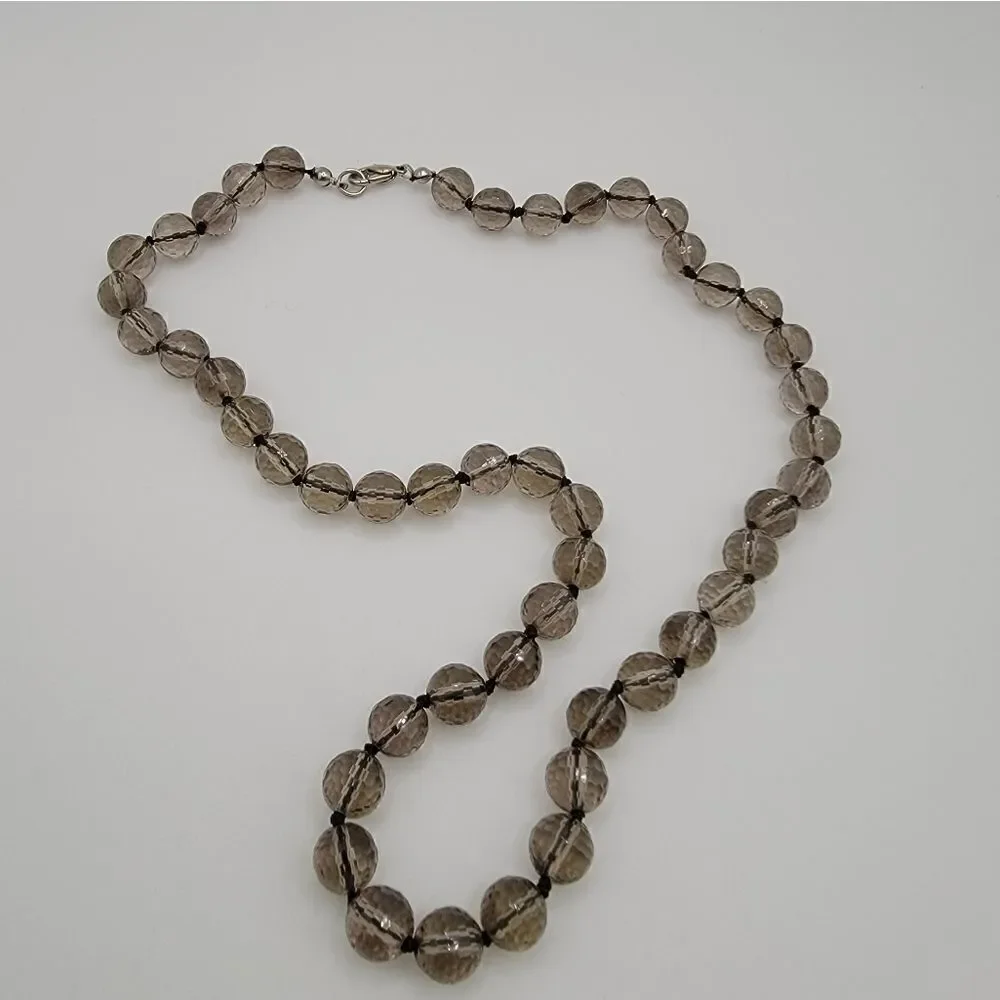 NEW Smoky Topaz Necklace with Faceted Beads